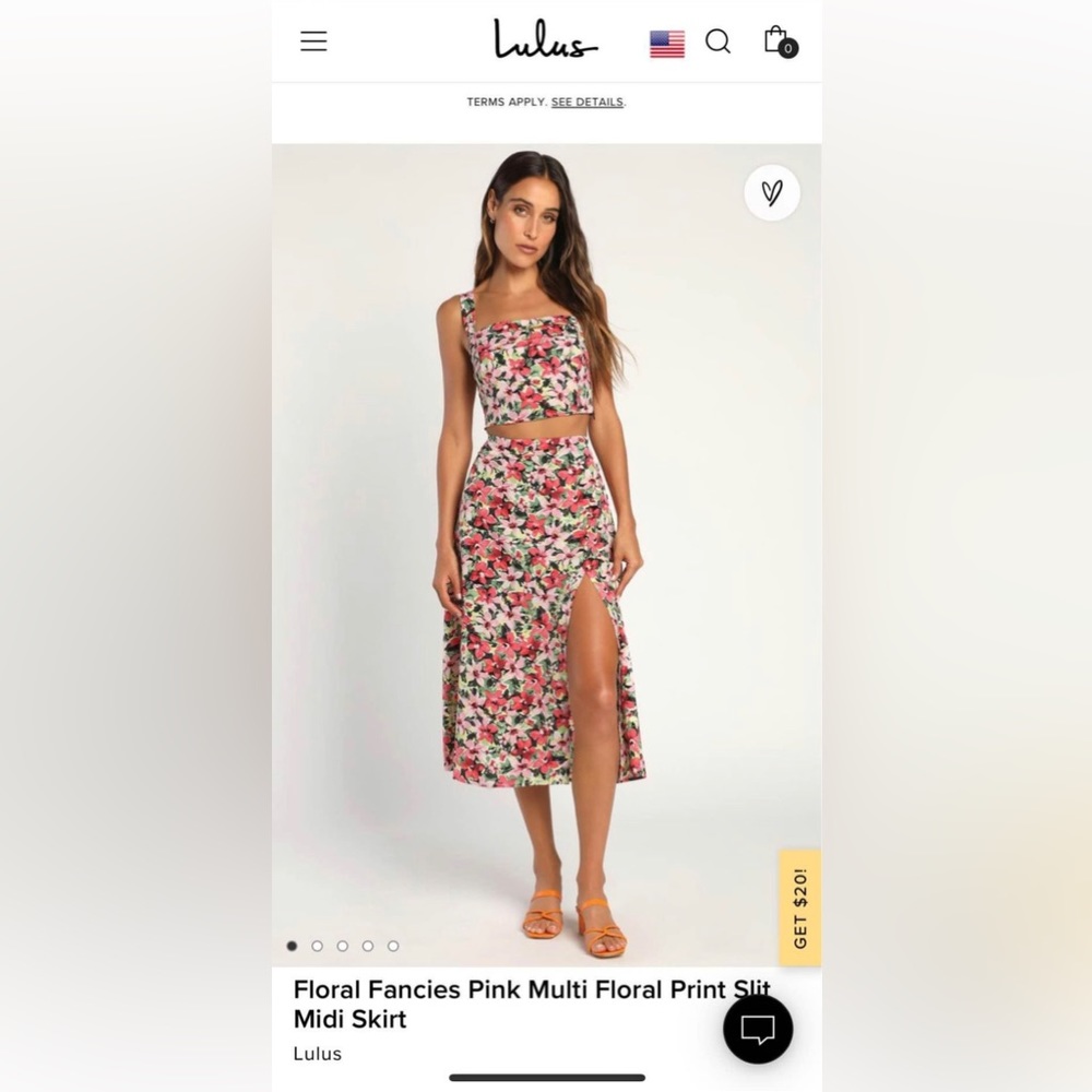 Floral Fancies Pink Multi Floral Print Two-Piece Midi Dress